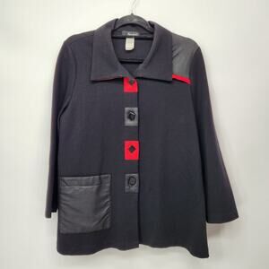 Moonlight Y&S Fashion Design Black & Red Abstract  Lagenlook Jacket Women's S